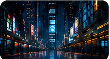 Cyber city concept AI image example